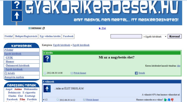 Mi az a nagybetűs élet